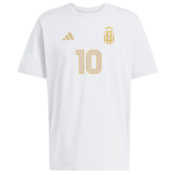 adidas Lionel Messi #10 Argentina Tee - Men's - White - Image 2