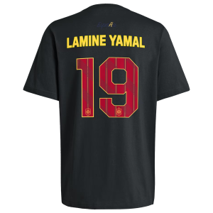 adidas Lamine Yamal #19 Spain Tee - Men's - Black