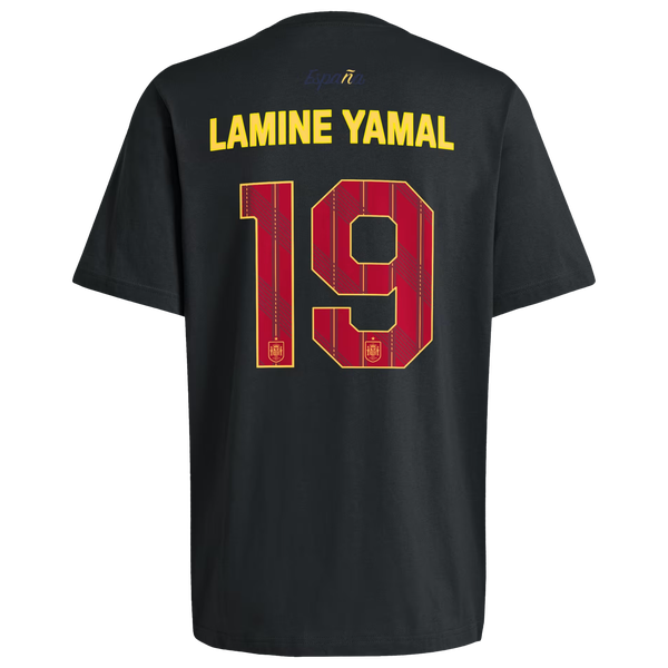 adidas Lamine Yamal #19 Spain Tee - Men's - Black