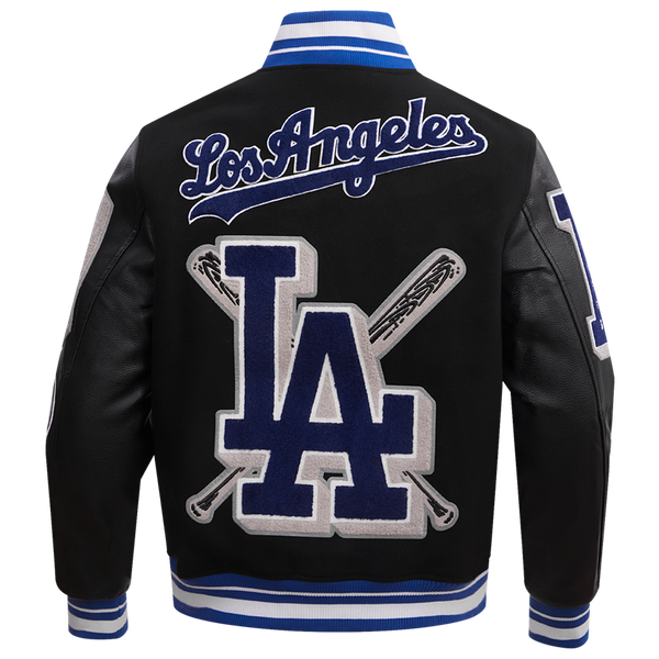 Pro Standard Los Angeles Dodgers Mash Up Wool Varsity Jacket - Men's - Black/Dodger Blue - Image 2