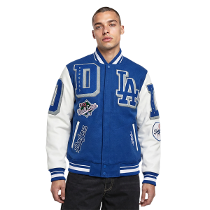 Pro Standard Los Angeles Dodgers Mash Up Wool Varsity Jacket - Men's - White/Dodger Blue