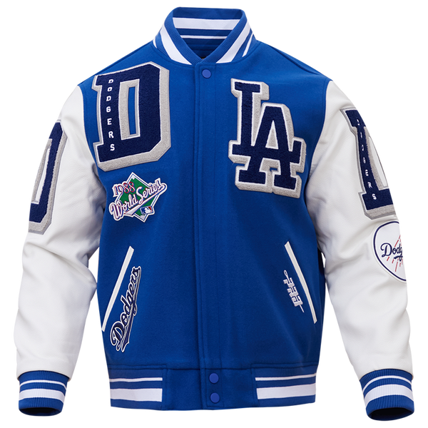 Pro Standard Los Angeles Dodgers Mash Up Wool Varsity Jacket - Men's - White/Dodger Blue - Image 3