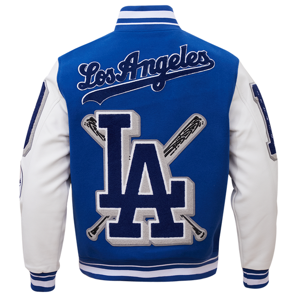 Pro Standard Los Angeles Dodgers Mash Up Wool Varsity Jacket - Men's - White/Dodger Blue - Image 4