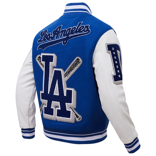 Pro Standard Los Angeles Dodgers Mash Up Wool Varsity Jacket - Men's - White/Dodger Blue - Image 6