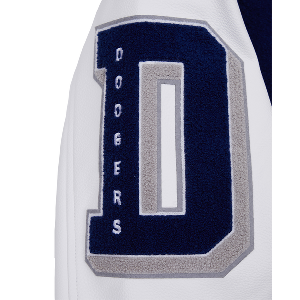 Pro Standard Los Angeles Dodgers Mash Up Wool Varsity Jacket - Men's - White/Dodger Blue - Image 8