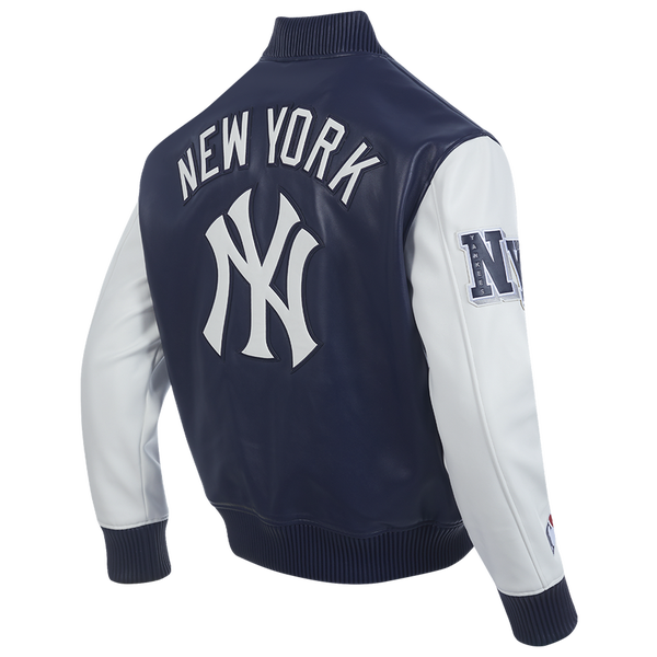 Pro Standard New York Yankees City Signature Varsity Jacket - Men's - Midnight Navy/White - Image 4