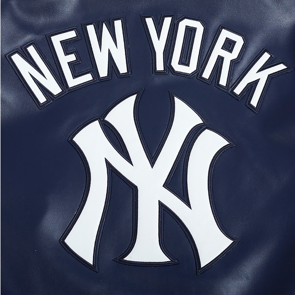 Pro Standard New York Yankees City Signature Varsity Jacket - Men's - Midnight Navy/White - Image 7