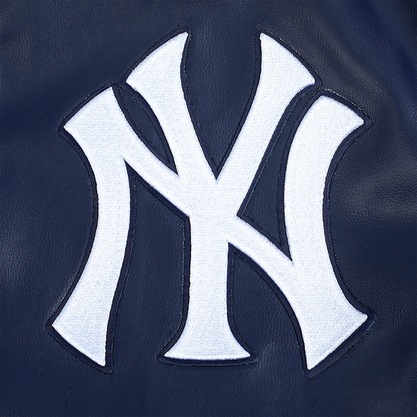 Pro Standard New York Yankees City Signature Varsity Jacket - Men's - Midnight Navy/White - Image 8