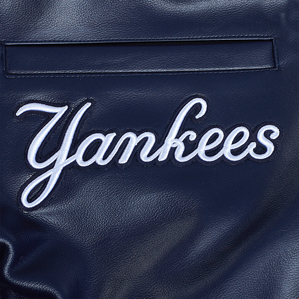 Pro Standard New York Yankees City Signature Varsity Jacket - Men's - Midnight Navy/White - Image 9