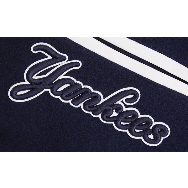 Pro Standard New York Yankees Mash Up Rib Wool Varsity Jacket - Men's - White/Midnight Navy - Image 6