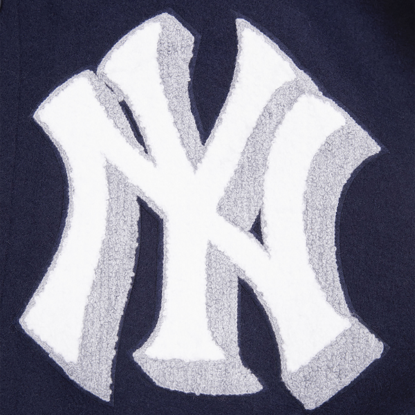 Pro Standard New York Yankees Mash Up Rib Wool Varsity Jacket - Men's - White/Midnight Navy - Image 8