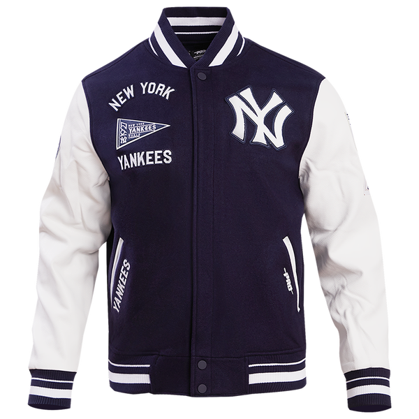 Pro Standard New York Yankees Retro Clssc Wool Varsity Jacket - Men's - Midnight Navy/White