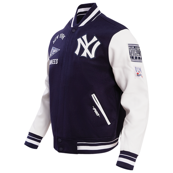 Pro Standard New York Yankees Retro Clssc Wool Varsity Jacket - Men's - Midnight Navy/White - Image 3