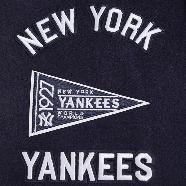 Pro Standard New York Yankees Retro Clssc Wool Varsity Jacket - Men's - Midnight Navy/White - Image 8