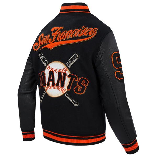 Pro Standard San Francisco Giants Mash Up Wool Varsity Jacket - Men's - Orange/Black - Image 4