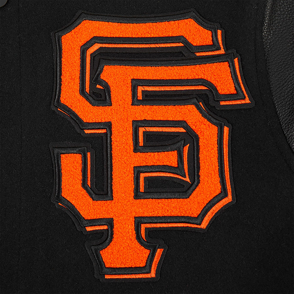Pro Standard San Francisco Giants Mash Up Wool Varsity Jacket - Men's - Orange/Black - Image 8