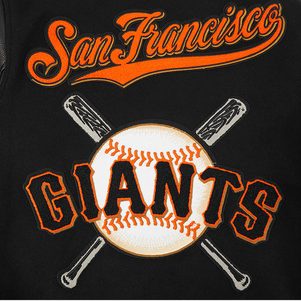 Pro Standard San Francisco Giants Mash Up Wool Varsity Jacket - Men's - Orange/Black - Image 9