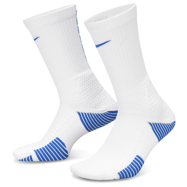 Nike Elite Cushion Crew Socks 1 Pair - Adult - White/Game Royal/Game Royal
