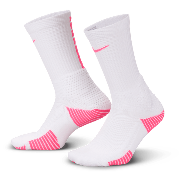 Nike Elite 2.0 Cushion Crew 1 Pair - Adult - White/Hyper Pink/Wolf Grey