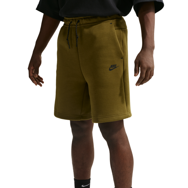 Nike Tech Fleece Shorts - Men's - Black/Olive Flak