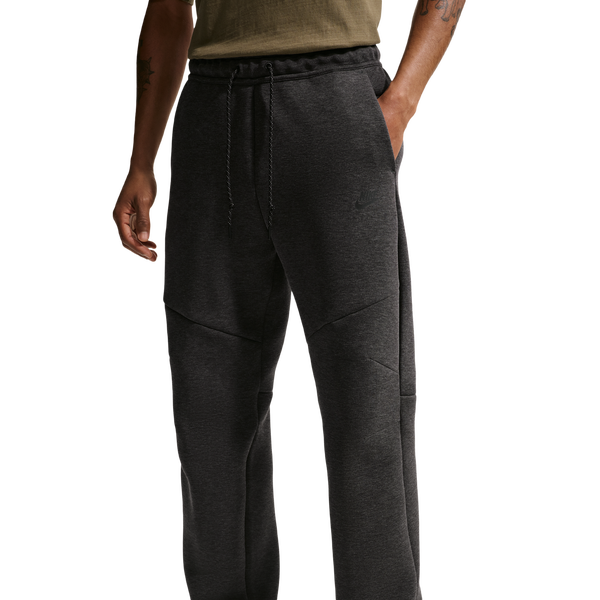 Nike Tech Fleece Open Hem Pants - Men's - Black Heather/Black - Image 3