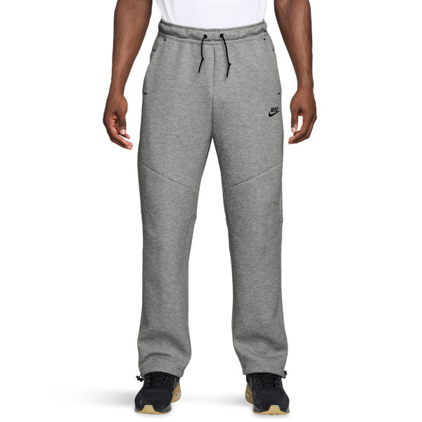 Nike Tech Fleece Open Hem Pants - Men's - Black/Dark Grey Heather