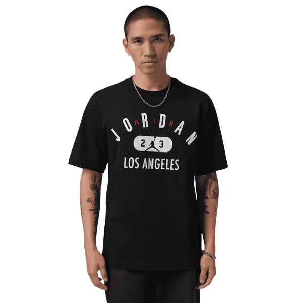 Jordan Los Angeles City Short Sleeve Crew - Men's - Black/White