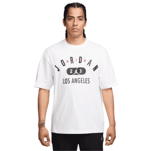 Jordan Los Angeles City Short Sleeve Crew - Men's - White/Black