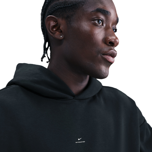 Nike Standard Issue Brushed Pullover Hoodie - Men's - Black/White - Image 3