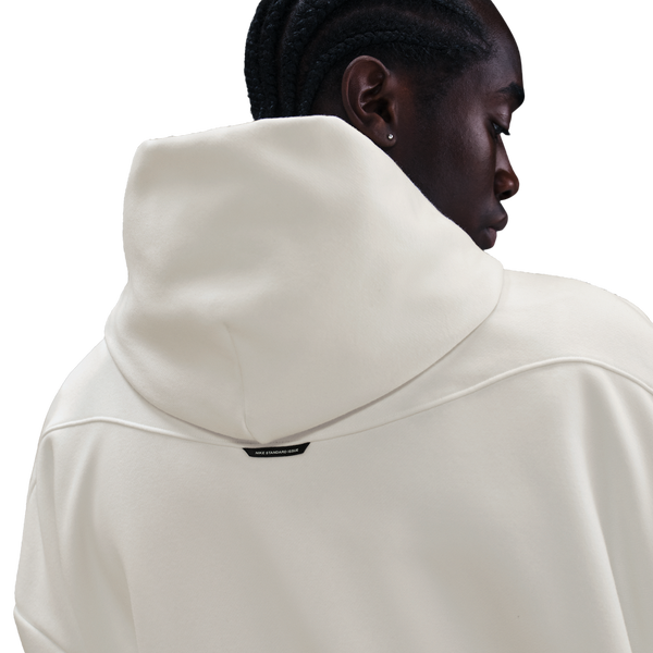 Nike Standard Issue Brushed Pullover Hoodie - Men's - Sail/Black - Image 2