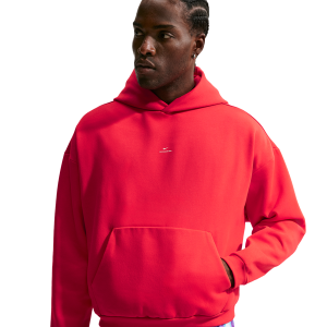 Nike Standard Issue Brushed Pullover Hoodie - Men's - Pale Ivory/University Red