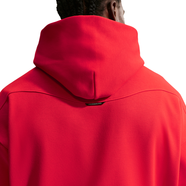 Nike Standard Issue Brushed Pullover Hoodie - Men's - Pale Ivory/University Red - Image 2