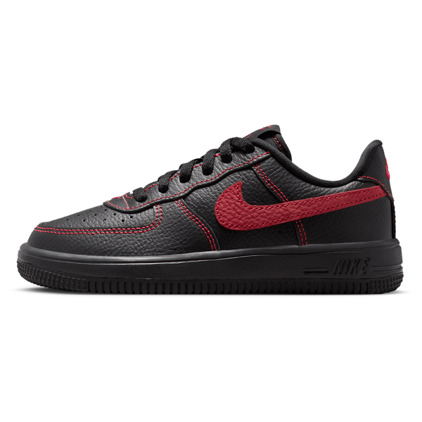 Nike Force 1 Low LV8 3 Lace - Boys' Preschool - Black/Black/Univ Red - Image 2