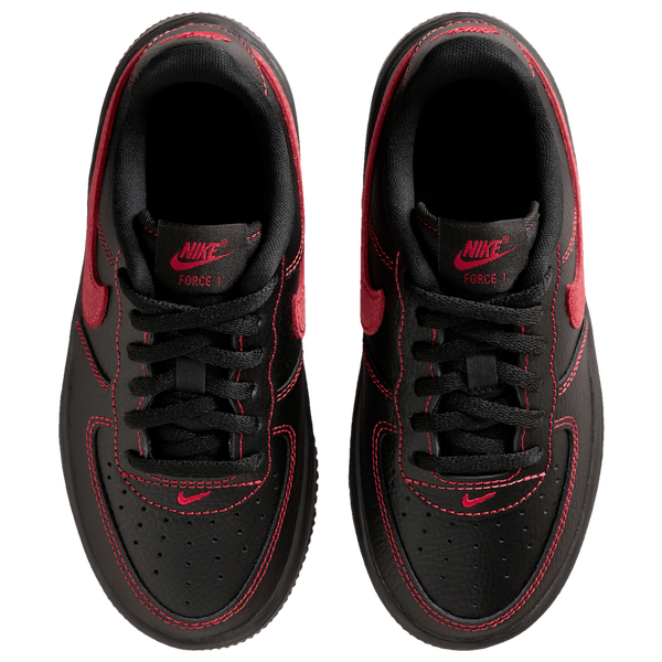 Nike Force 1 Low LV8 3 Lace - Boys' Preschool - Black/Black/Univ Red - Image 4