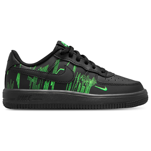 Nike Air Force 1 - Boys' Preschool - Black/Green Strike/Vivid Purple