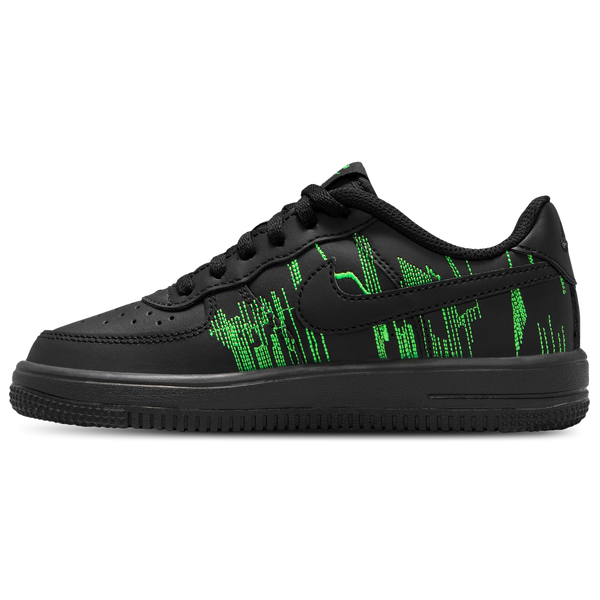 Nike Air Force 1 - Boys' Preschool - Black/Green Strike/Vivid Purple - Image 2