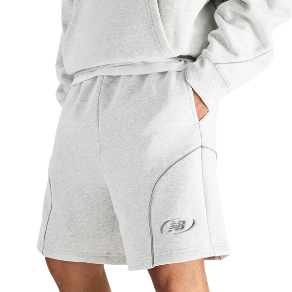 New Balance NB TRACKSIDE FLEECE SHORT - Men's - Gray - Image 4