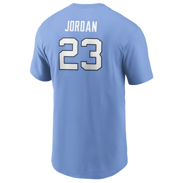 Jordan UNC Name & Number T-Shirt - Men's - Valor Blue - Image 3