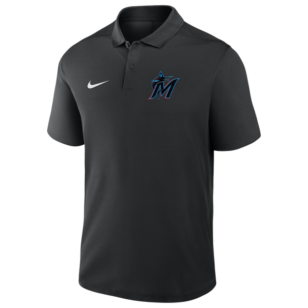 Nike Marlins Victory Polo - Men's - Black - Image 2