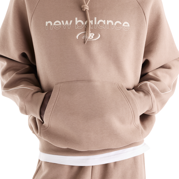 New Balance Trackside Pullover Hoodie - Men's - Timberwolf Piping/Mushroom - Image 4