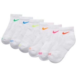 Nike Performance Basic Ankle Socks 6 Pack - Boys' Preschool - White/Volt