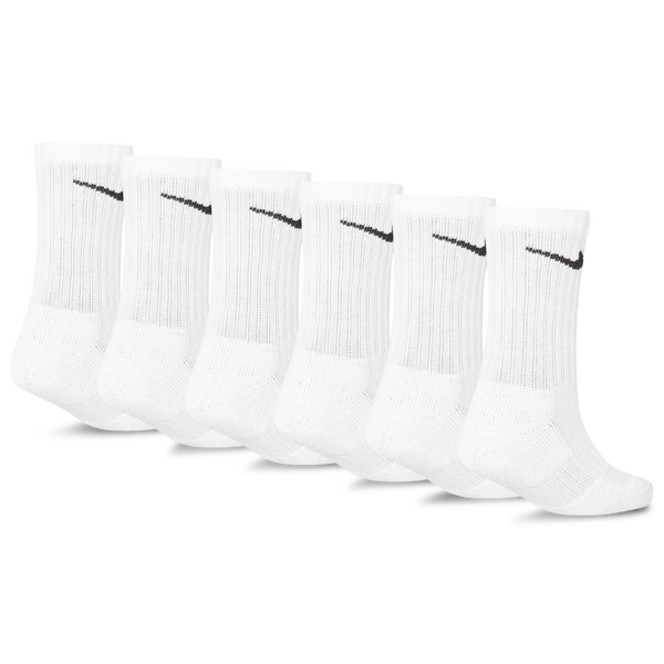 Nike 6 Pack Dri-FIT Performance Basic Crew Socks - Boys' Preschool - White/Black - Image 2