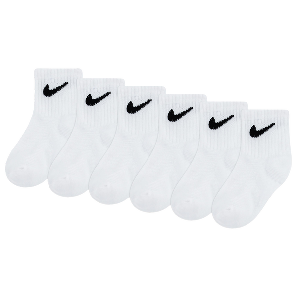 Nike Swoosh 6 Pack Ankle Socks - Boys' Infant - White/White