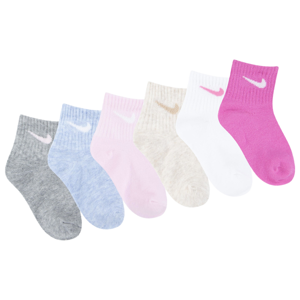 Nike Swoosh 6 Pack Ankle Socks - Boys' Infant - White/Pink - Image 3
