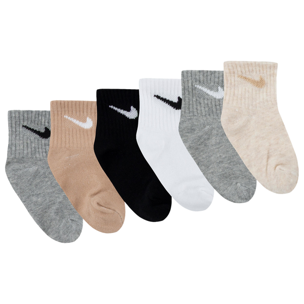 Nike Swoosh 6 Pack Ankle Socks - Boys' Infant - Dark Grey Heather/Black - Image 3