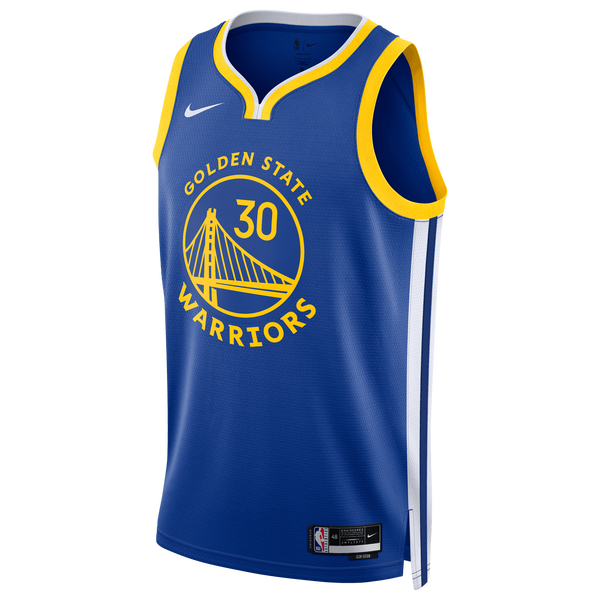 Nike NBA Warriors Swingman Icon Edition Jersey - Men's - Yellow/Blue - Image 2