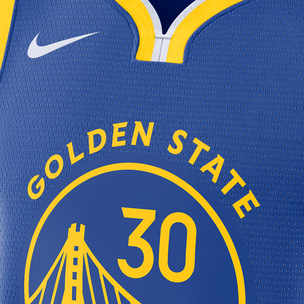 Nike NBA Warriors Swingman Icon Edition Jersey - Men's - Yellow/Blue - Image 3