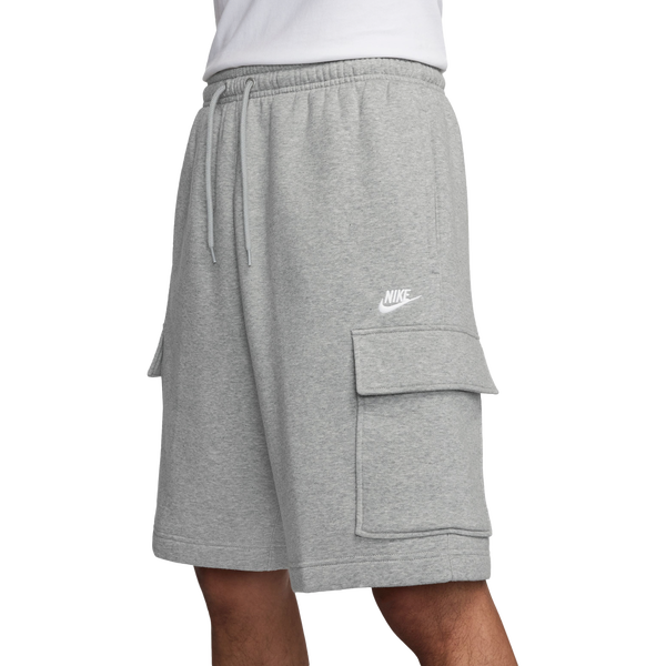 Nike Club Cargo Shorts - Men's - Dark Grey Heather/White/Light Smoke Grey - Image 3