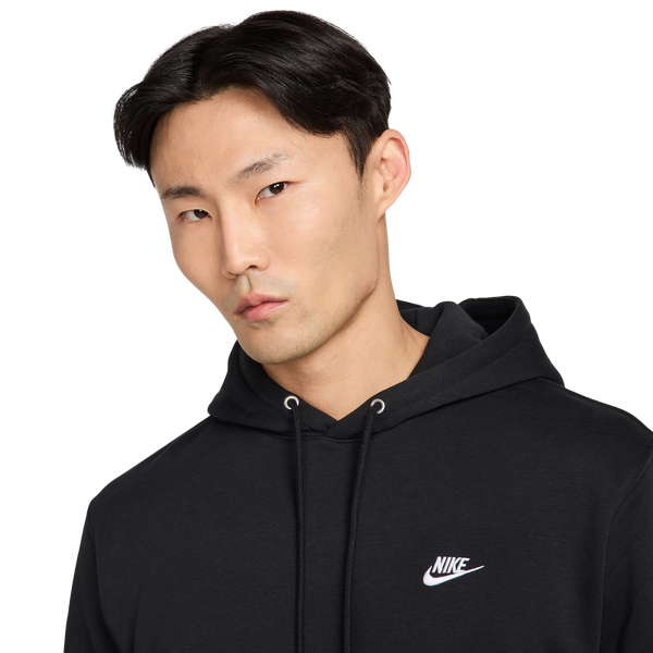 Nike Club Pullover Hoodie - Men's - Black/White - Image 3