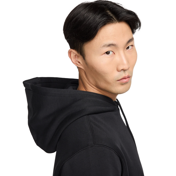 Nike Club Pullover Hoodie - Men's - Black/White - Image 4